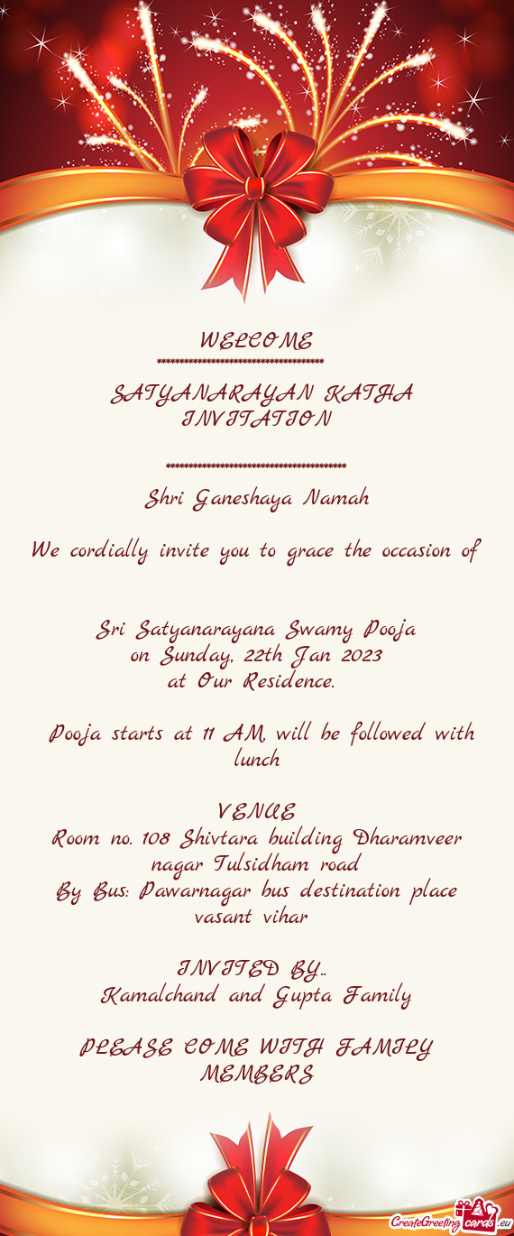 Sri Satyanarayana Swamy Pooja