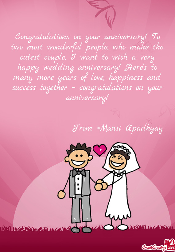 T to wish a very happy wedding anniversary! Here