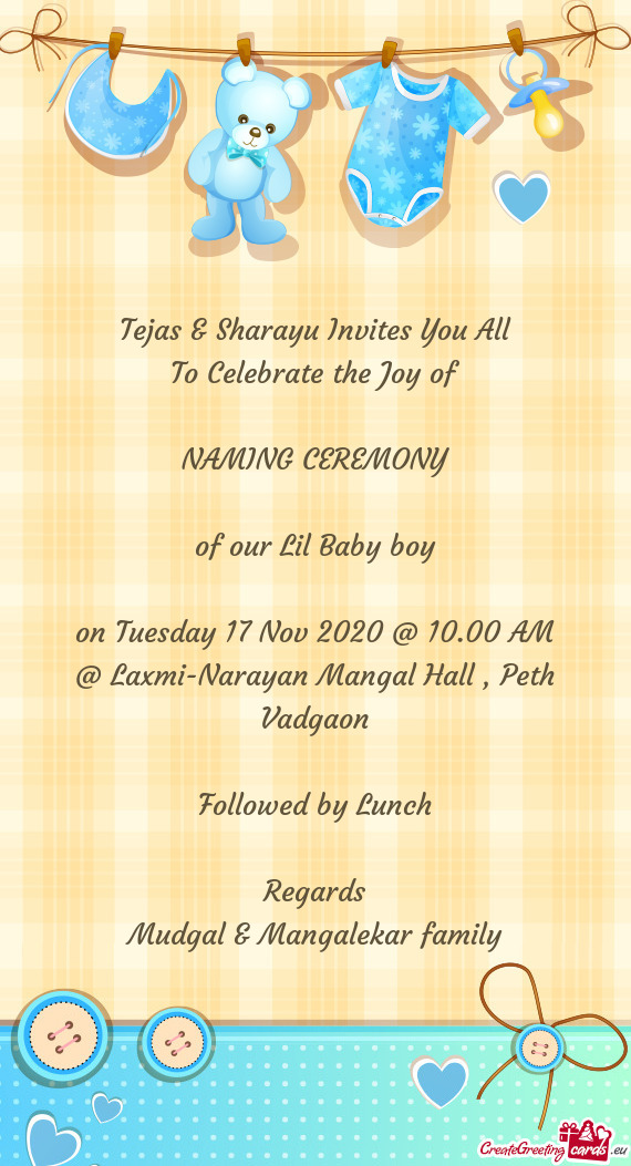 Tejas & Sharayu Invites You All
