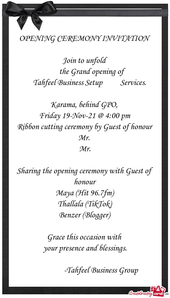 The Grand opening of