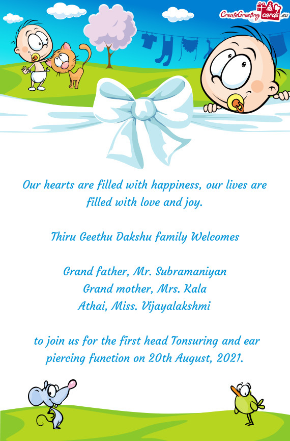 Thiru Geethu Dakshu family Welcomes