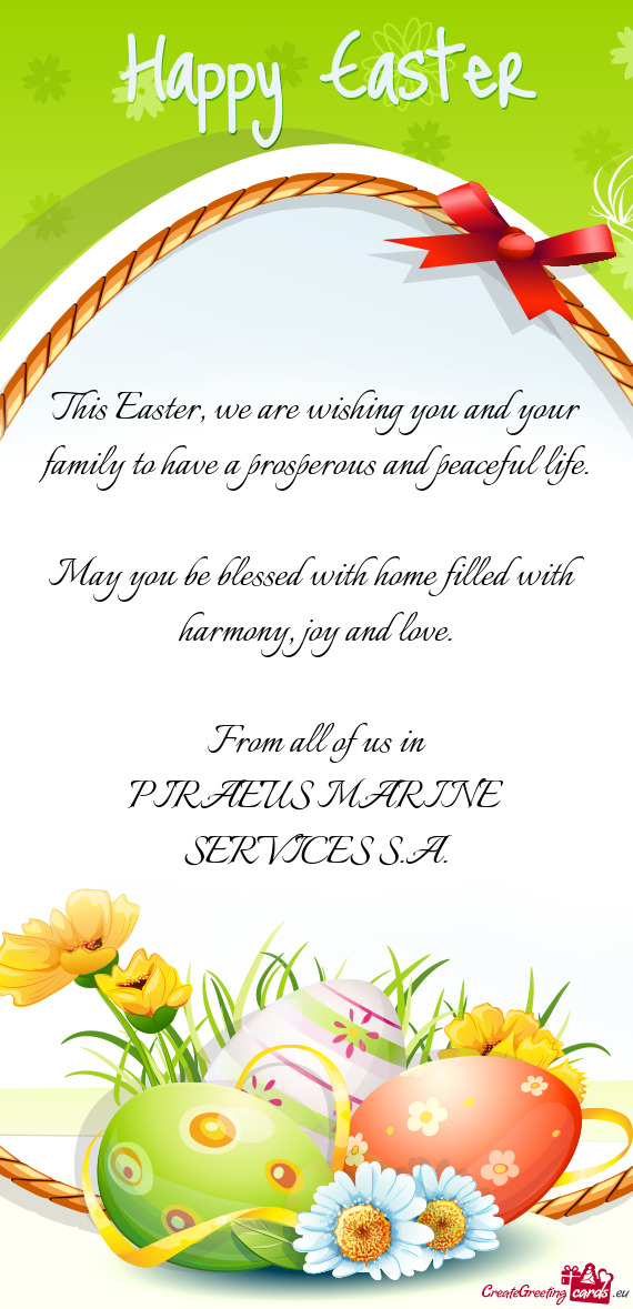 This Easter, we are wishing you and your family to have a prosperous and peaceful life