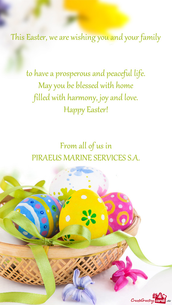 This Easter, we are wishing you and your family