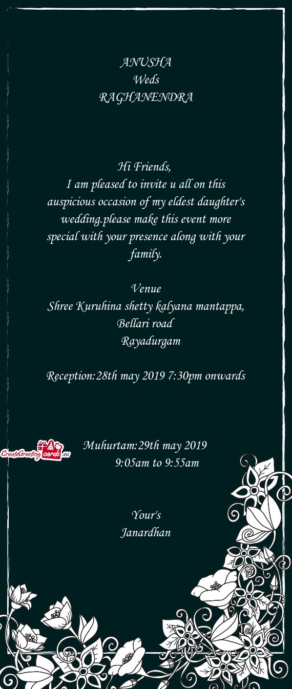This event more special with your presence along with your family
