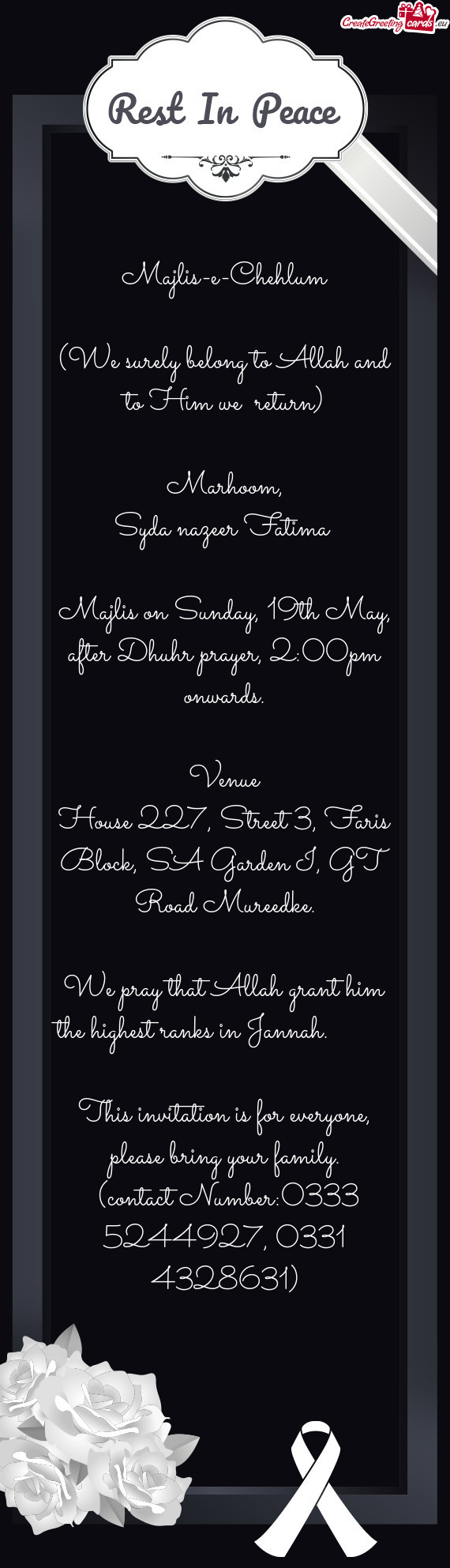 This invitation is for everyone, please bring your family