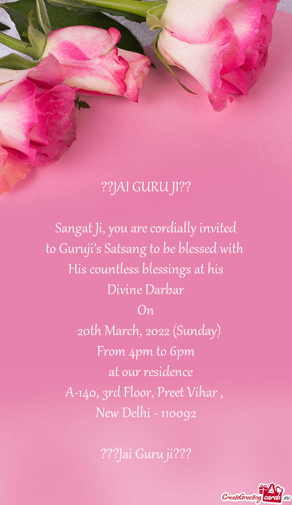 To Guruji’s Satsang to be blessed with