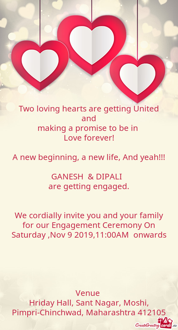 Two loving hearts are getting United and  making a promise