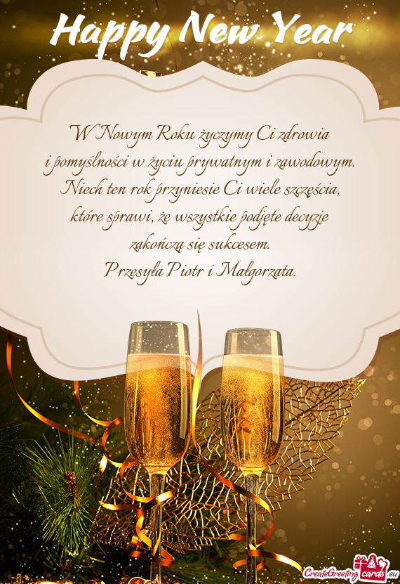 W Nowym Roku życzymy Ci zdrowia