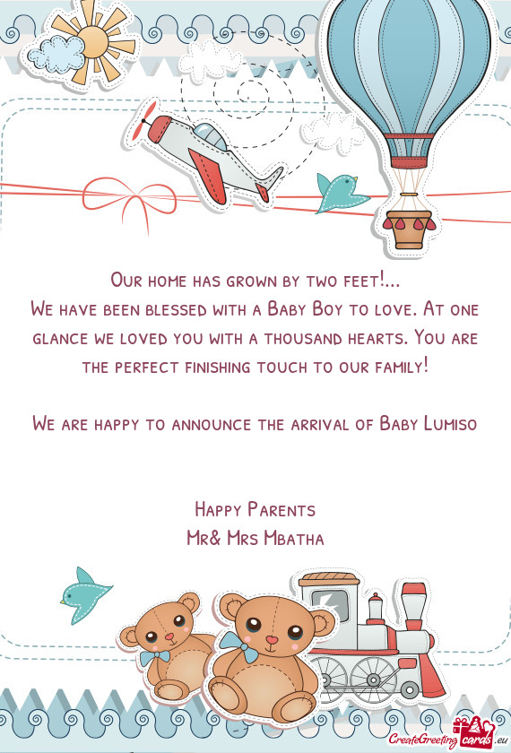We are happy to announce the arrival of Baby Lumiso