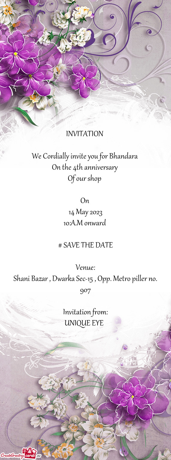 We Cordially invite you for Bhandara