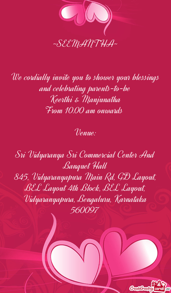 We cordially invite you to shower your blessings and celebrating parents-to-be