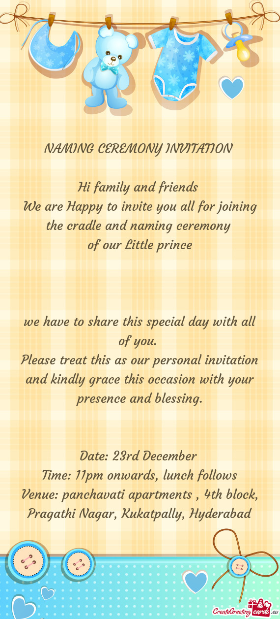 We have to share this special day with all of you