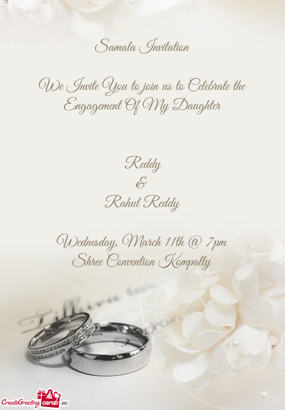 We Invite You to join us to Celebrate the Engagement Of My Daughter