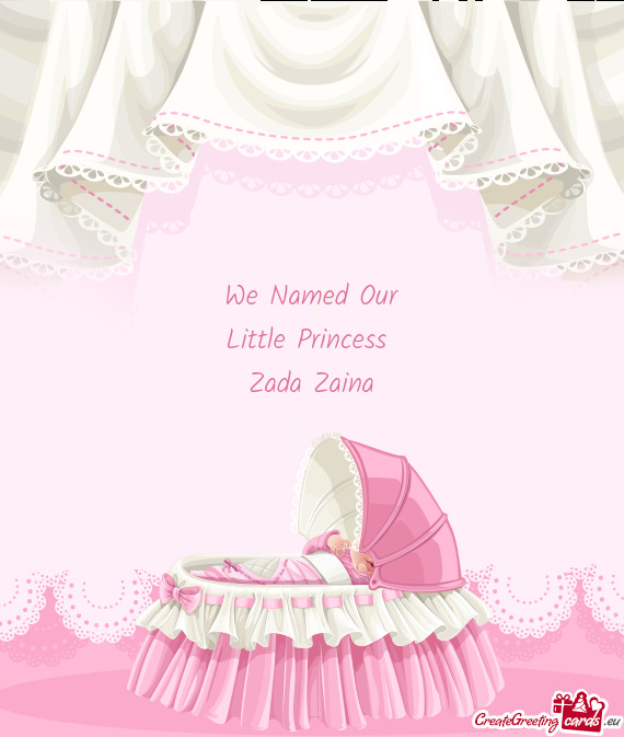 We Named Our
 Little Princess 
 Zada Zaina