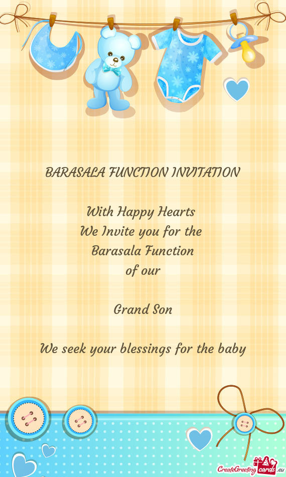 We seek your blessings for the baby