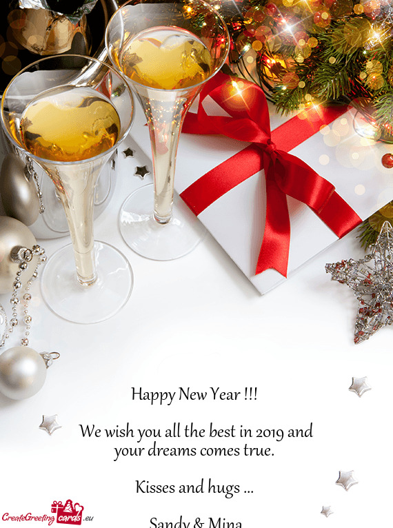 We wish you all the best in 2019 and your dreams comes true