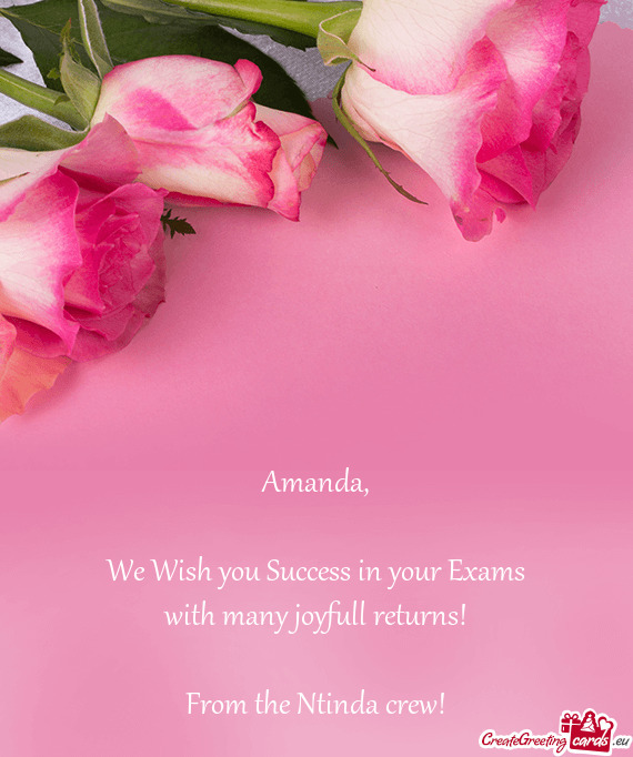 We Wish you Success in your Exams