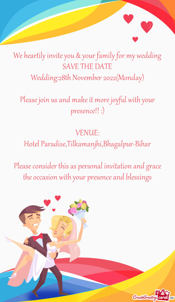 Wedding:28th November 2022(Monday)