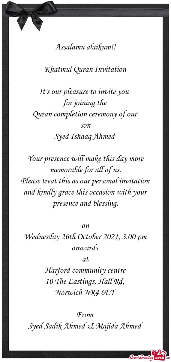 Wednesday 26th October 2021, 3.00 pm onwards