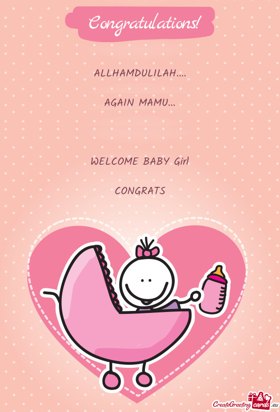 WELCOME BABY Girl CONGRATS