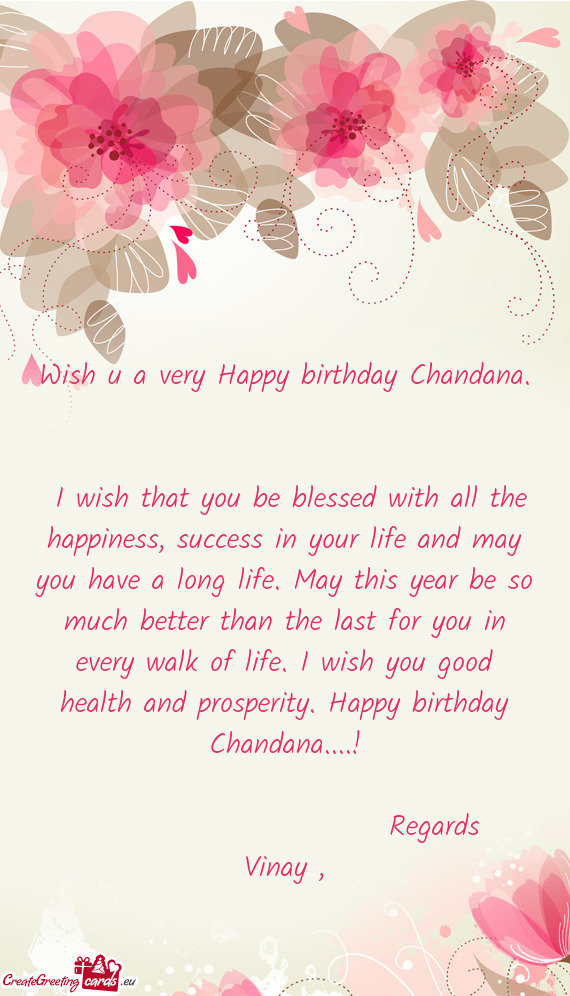 Wish u a very Happy birthday Chandana