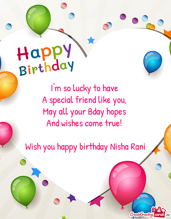 Wish you happy birthday Nisha Rani