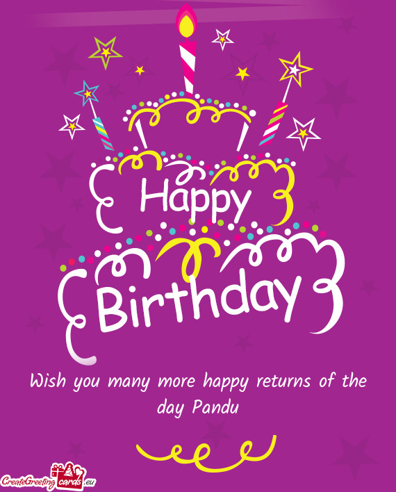 Wish you many more happy returns of the day Pandu