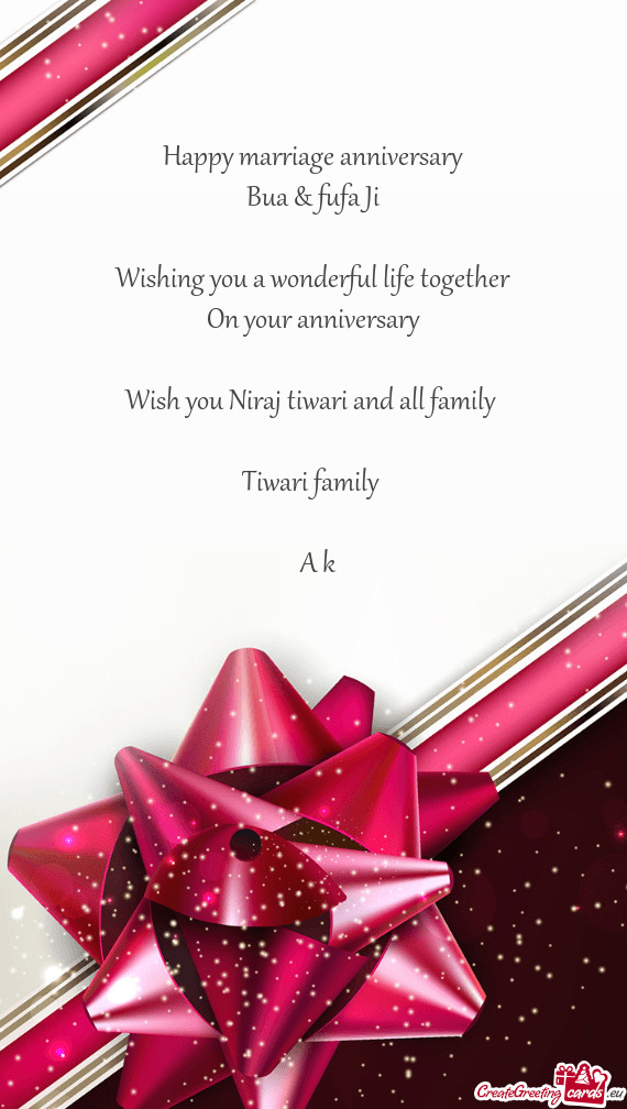 Wish you Niraj tiwari and all family