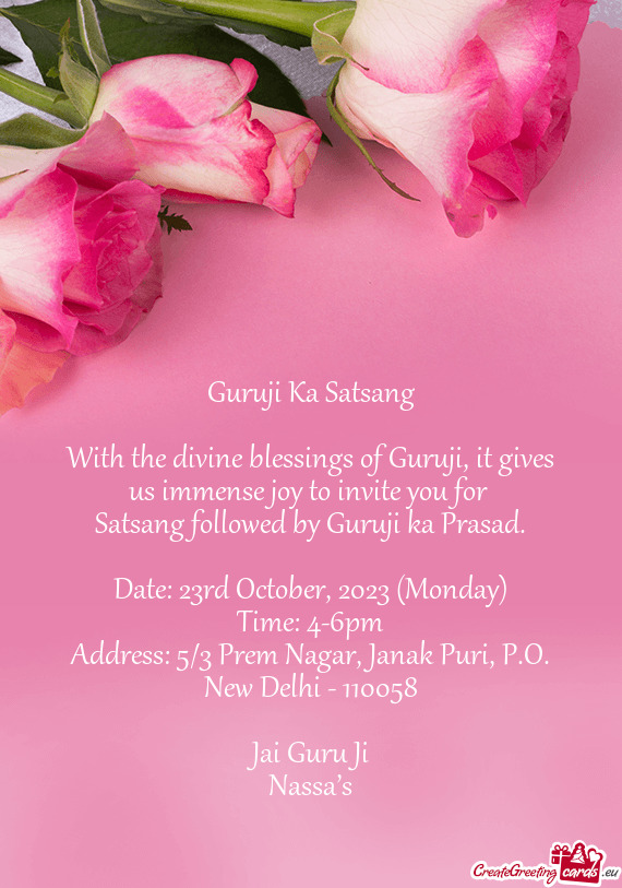 With the divine blessings of Guruji, it gives us immense joy to invite you for