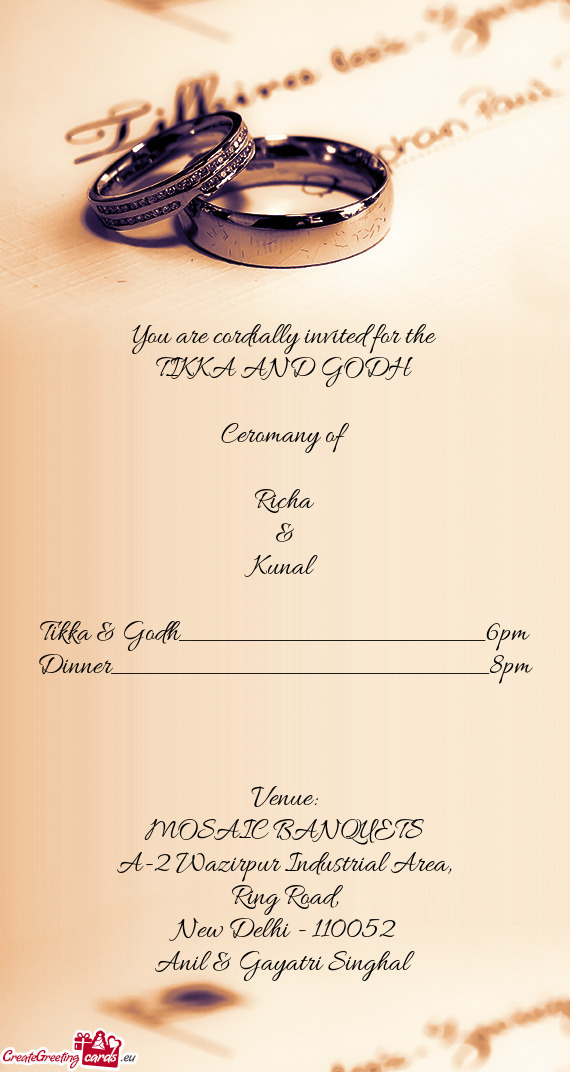 You are cordially invited for the