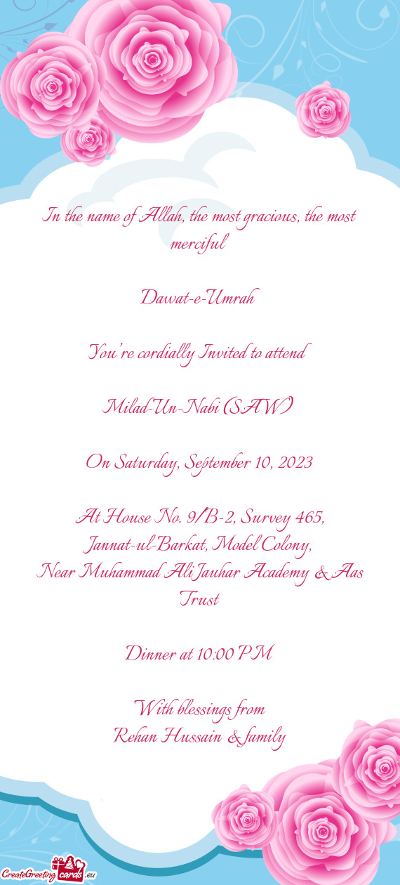 You’re cordially Invited to attend