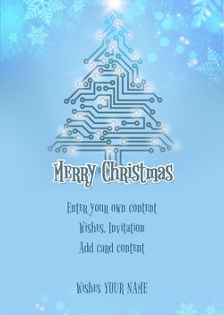 Card Cybernetic Christmas Tree