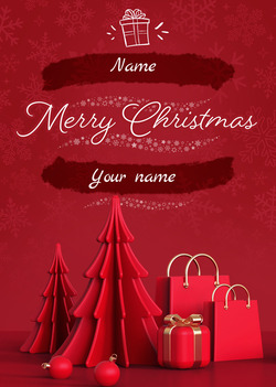Christmas card in red