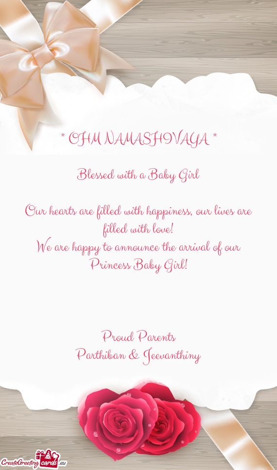 * OHM NAMASHIVAYA *    Blessed with a Baby Girl    Our