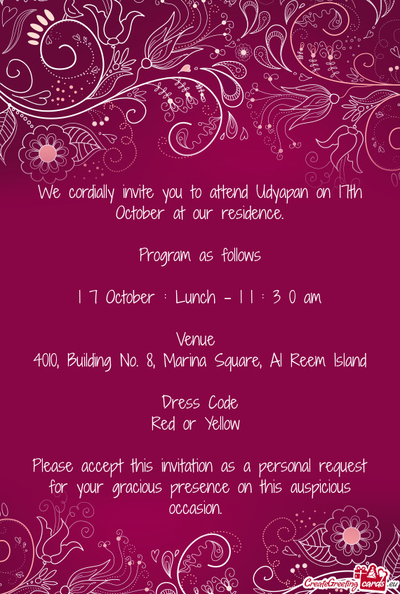 1 7 October : Lunch - 1 1 : 3 0 am