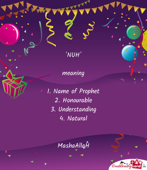 1. Name of Prophet