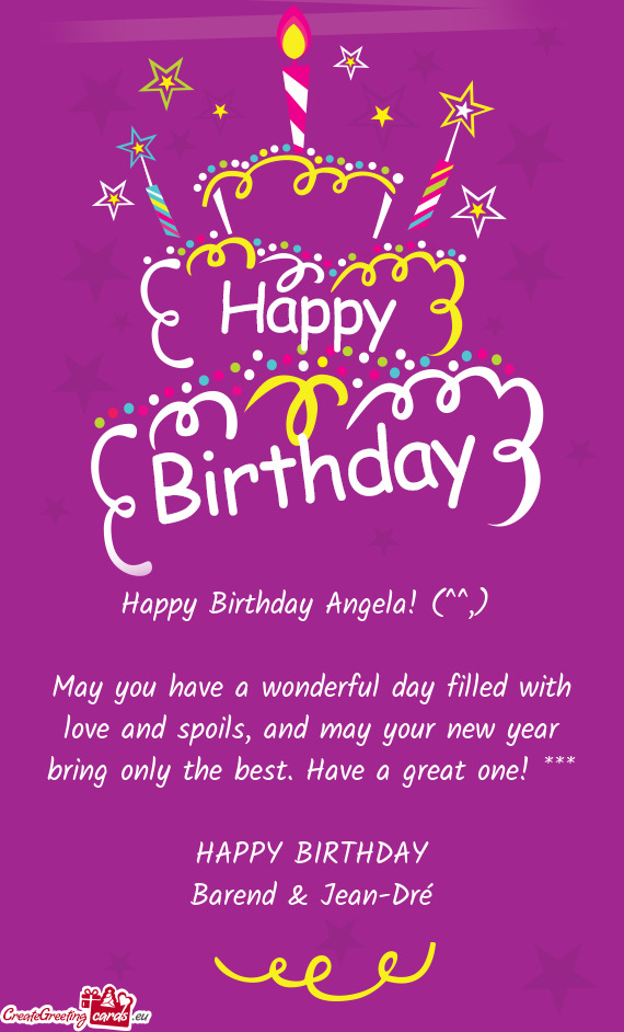 Happy Birthday Angela! (^^,) - Free cards