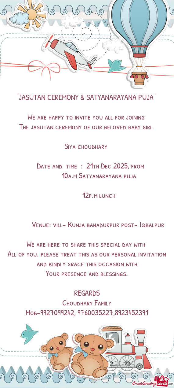 10a.m Satyanarayana puja