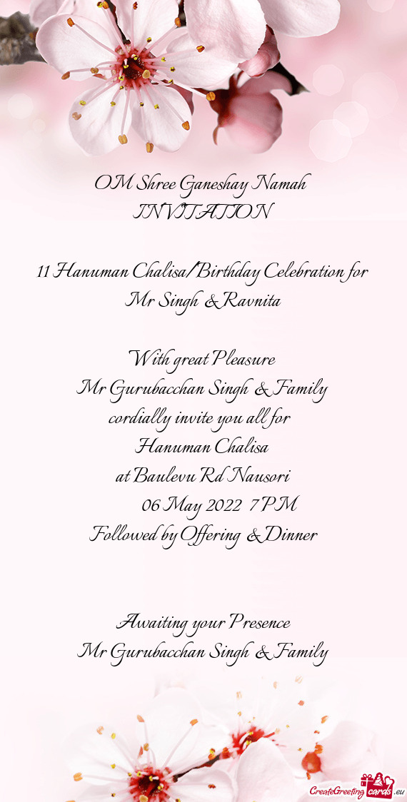 11 Hanuman Chalisa/Birthday Celebration for