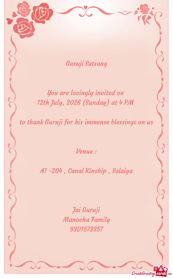 12th July, 2026 (Sunday) at 4 PM