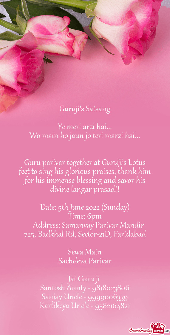 Guru parivar together at Guruji's Lotus feet to sing his glorious
