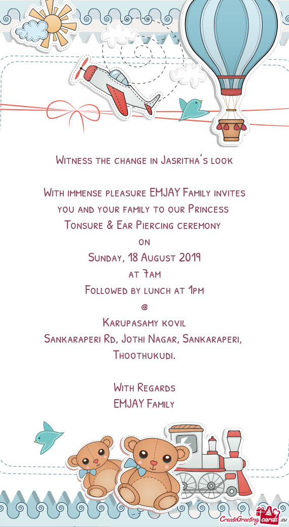 18 August 2019
 at 7am
 Followed by lunch at 1pm
 @
 Karupasamy kovil
 Sankaraperi Rd