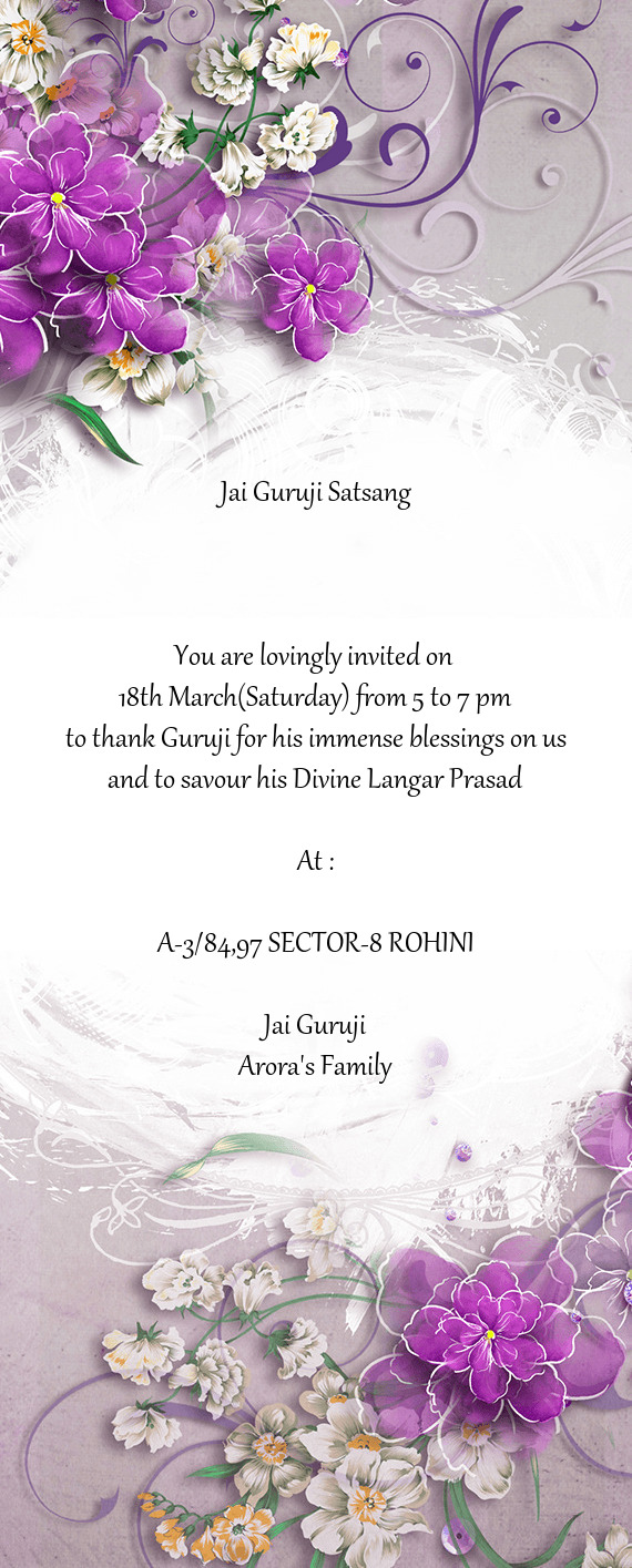 18th March(Saturday) from 5 to 7 pm