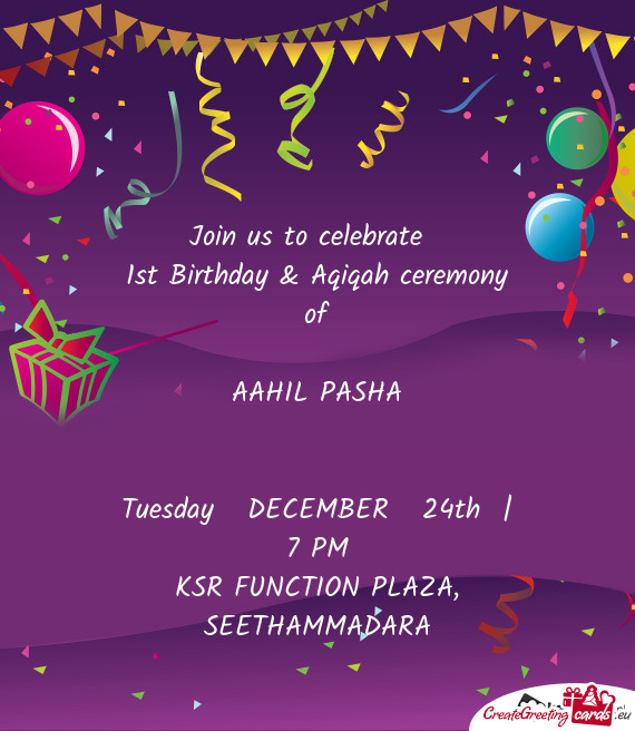 1st Birthday & Aqiqah ceremony of