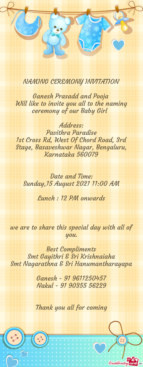 1st Cross Rd, West Of Chord Road, 3rd Stage, Basaveshwar Nagar, Bengaluru, Karnataka 560079