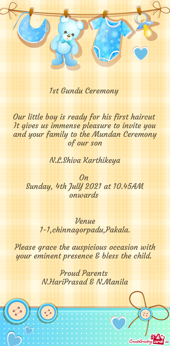 1st Gundu Ceremony