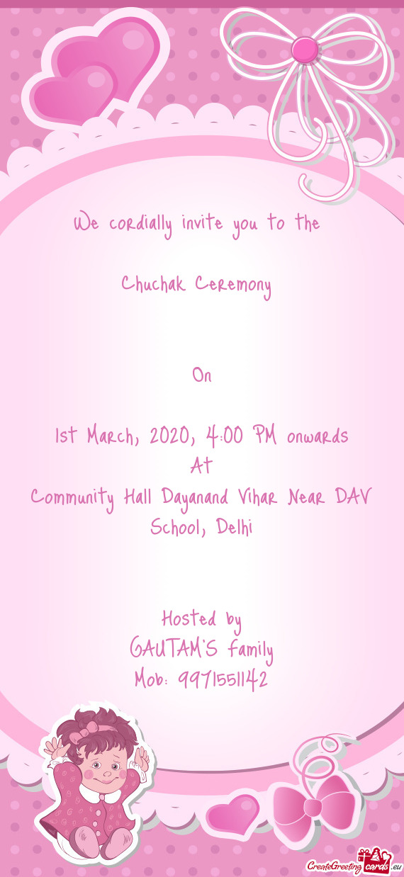 1st March, 2020, 4:00 PM onwards