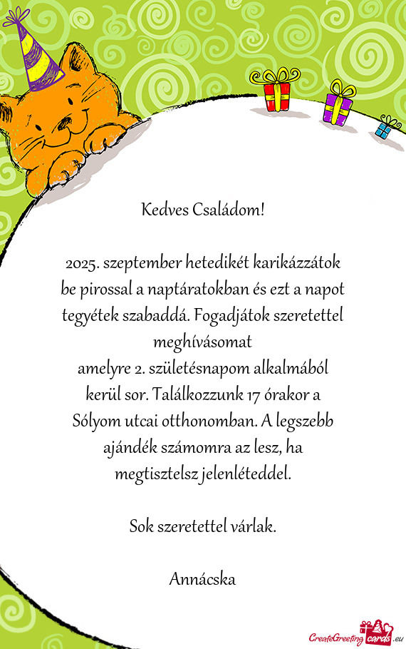 2025. szeptember hetedikét karikázzátok be pirossal a naptáratokban és ezt a napot tegyétek sz