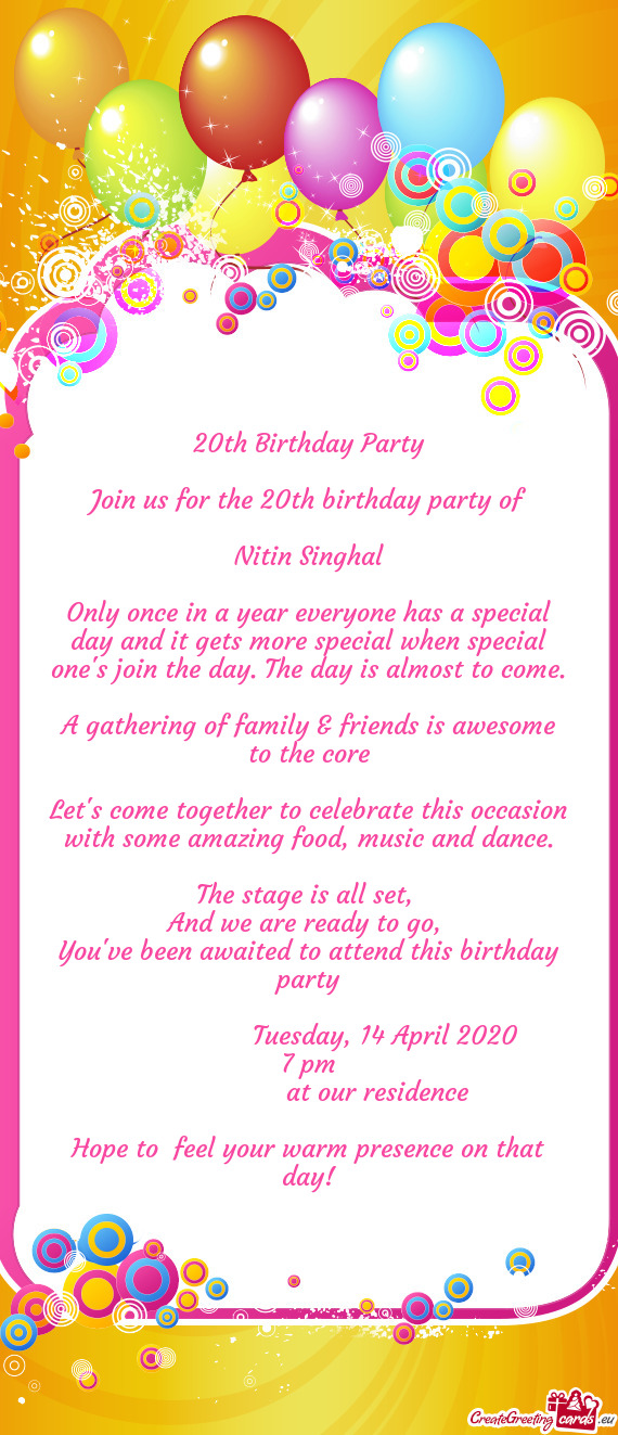 20th Birthday Party