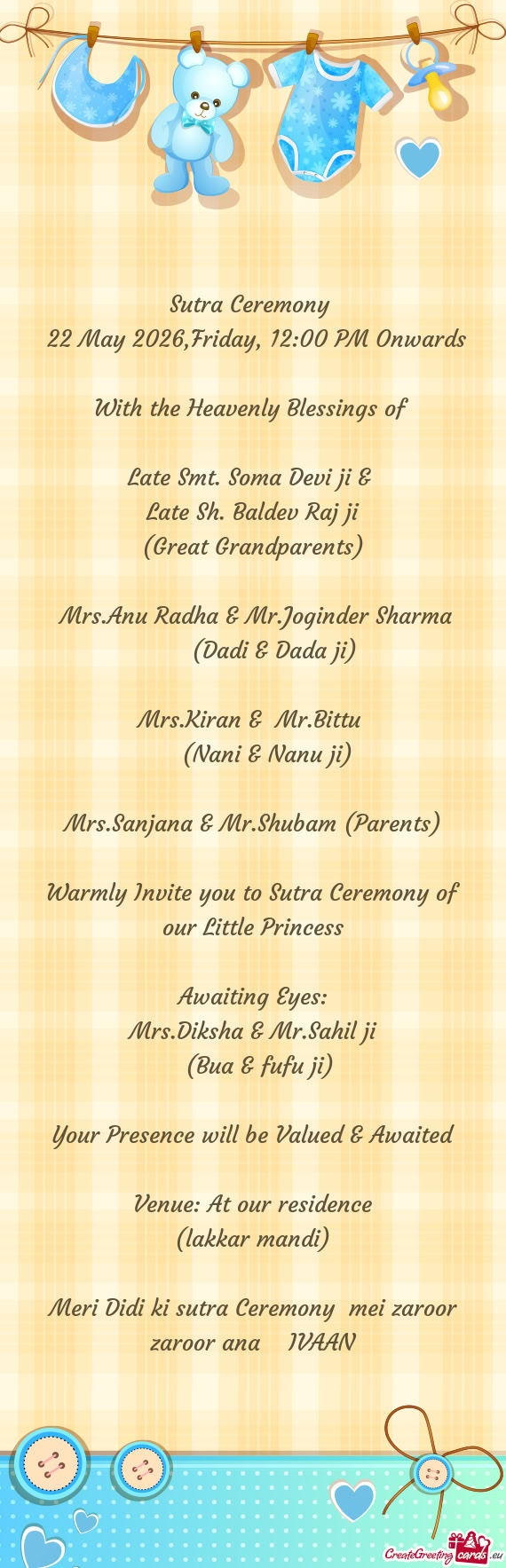 22 May 2026,Friday, 12:00 PM Onwards